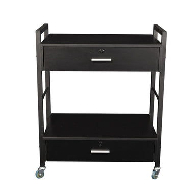 Karma Bakewell Beauty Trolley 2 Draw Black Front View