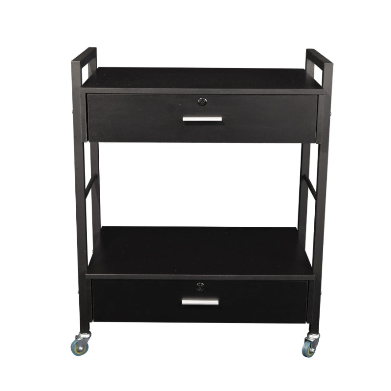 Karma Bakewell Beauty Trolley 2 Draw Black Front View