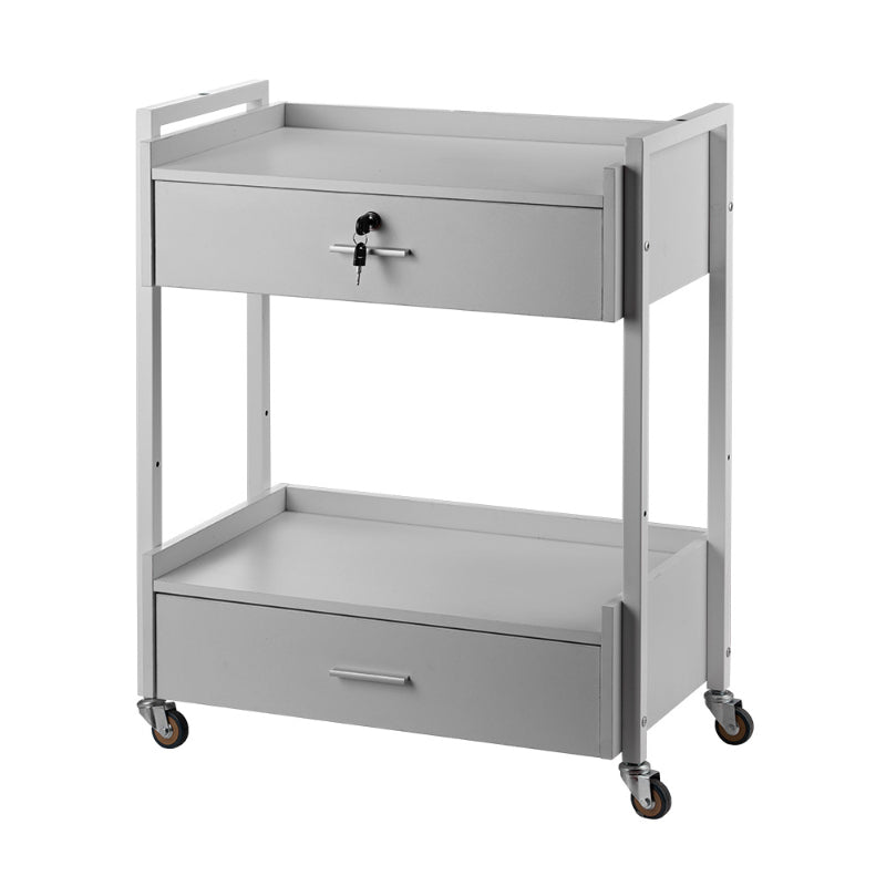 Karma Bakewell Beauty Trolley 2 Draw White Front Side View