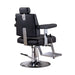 Karma Belmore Barber Chair Black Chrome Rear Side View