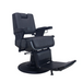 Black barber chair on a white background