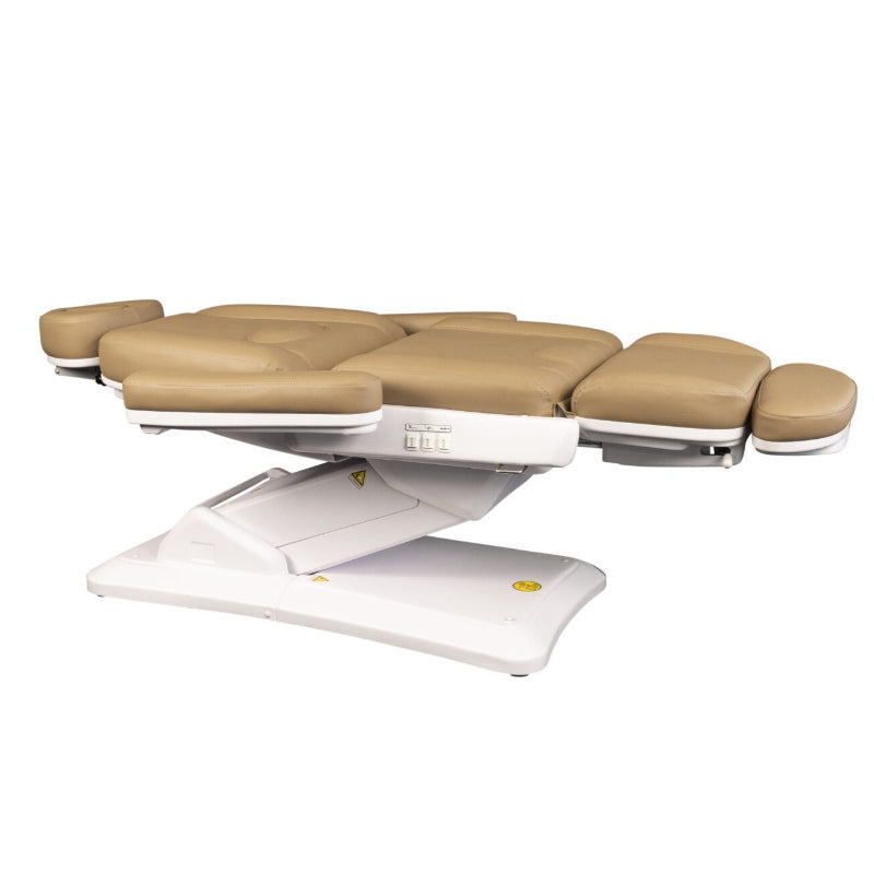 Karma Christchurch Premium Electric Beauty Bed Sand Reclined Side View