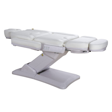 Karma Christchurch Premium Electric Beauty Bed White Flat Position Front Side View