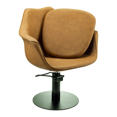 Karma Cronulla Salon Chair Tan Cushion Front Side View