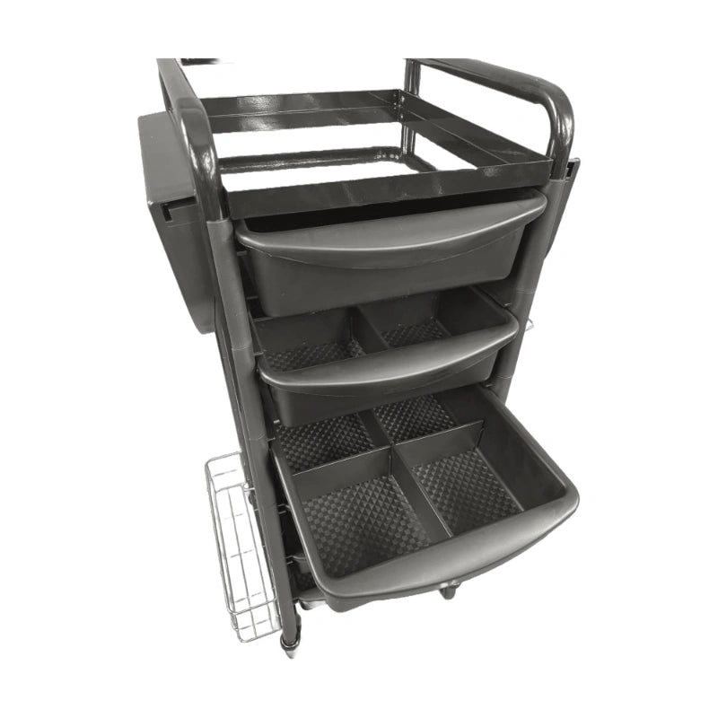 Karma Darwin Hairdressing Trolley Black Aerial Front View