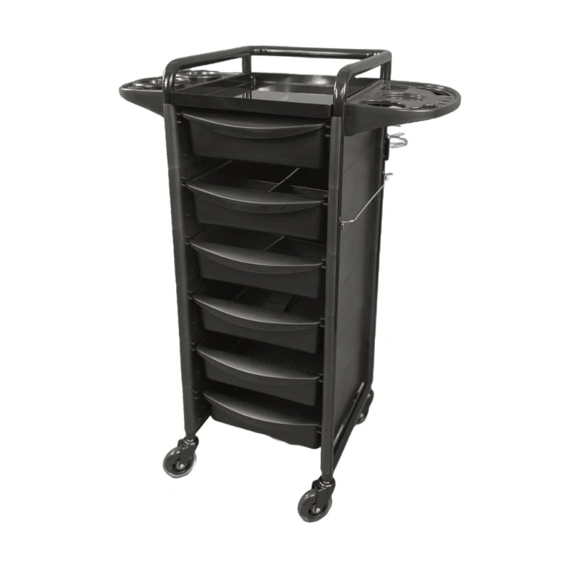 Karma Darwin Hairdressing Trolley Black Front Side View