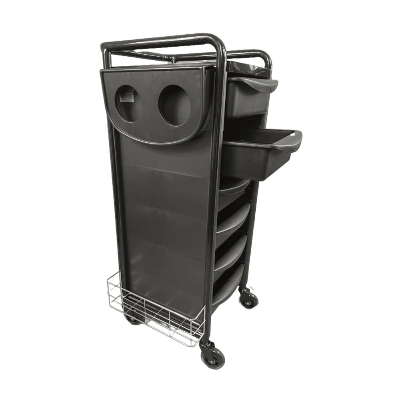 Karma Darwin Hairdressing Trolley Black Low Side View