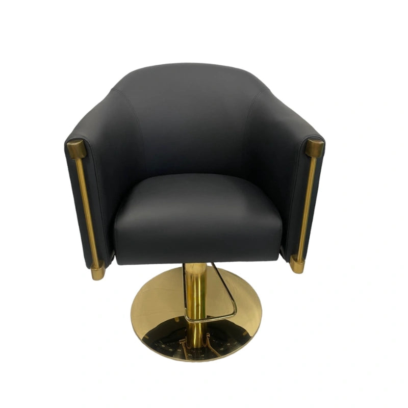 Karma Eden Salon Chair Black Gold Front View