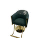 Karma Eden Salon Chair Green Gold Aerial Plastic Protector View