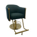 Karma Eden Salon Chair Green Gold Front Side View