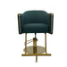 Karma Eden Salon Chair Green Gold Front View