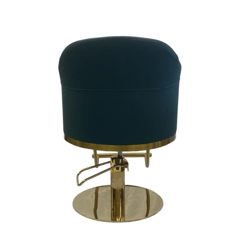 Karma Eden Salon Chair Green Gold Rear View