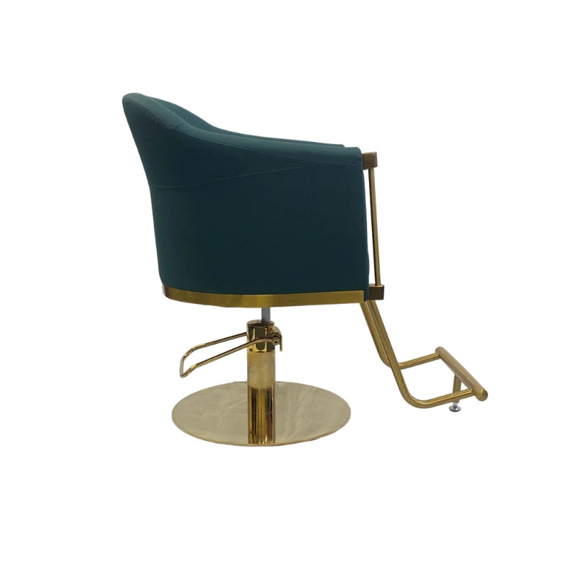 Karma Eden Salon Chair Green Gold Side View