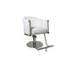 Karma Eden Salon Chair White Gold Front Side View