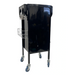Karma Florina Lockable Salon Trolley Black Retracted Tray Rear Side View