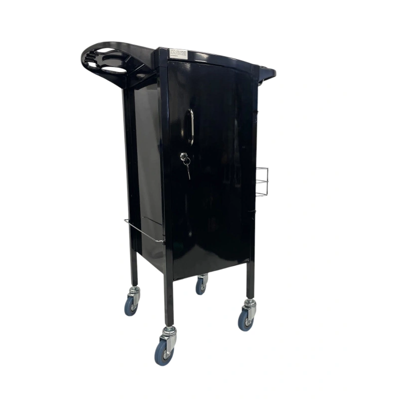 Karma Florina Lockable Salon Trolley Black Side View
