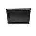 Black oven with digital display on a white background