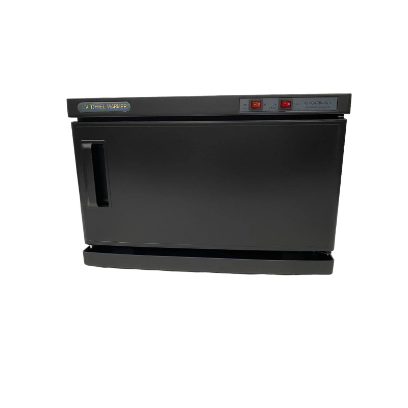 Black oven with digital display on a white background