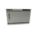 Stainless steel towel warmer on a white background