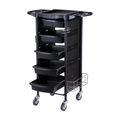 Karma Humpty Doo 5-Tray Hair Trolley Black Front Side View