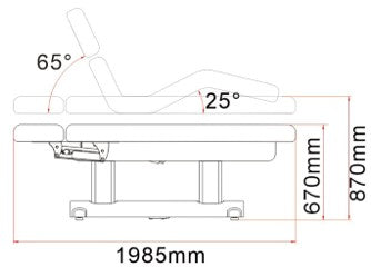 Karma Hunterville Premium Beauty Bed White Side View Dimensions