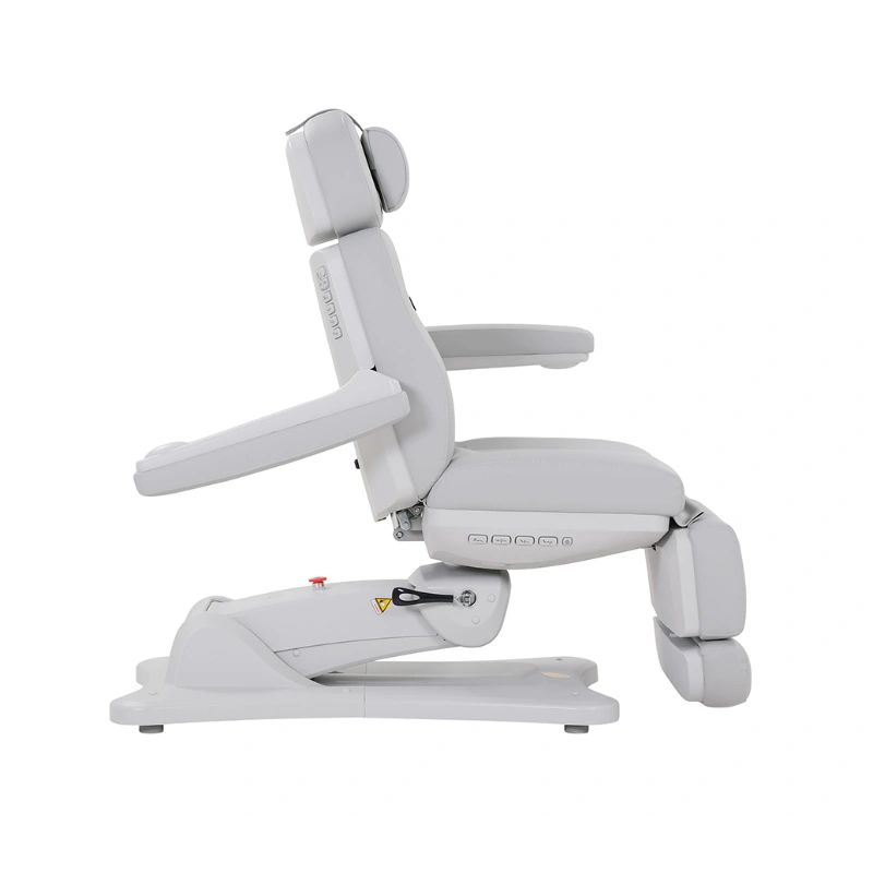 Karma Inglewood Electric Beauty Bed White Arm Rest Rotated Front Side View