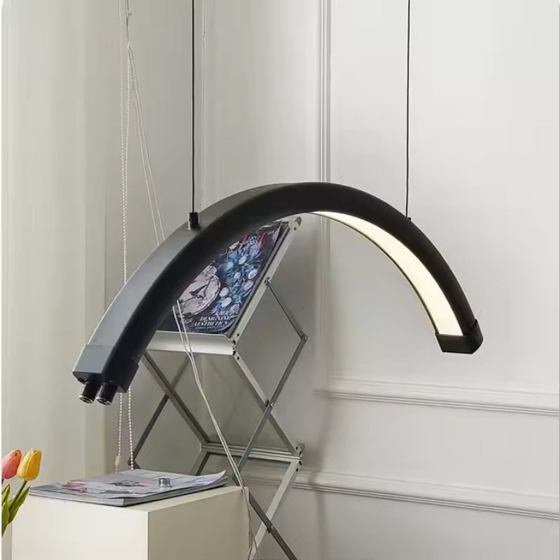 Karma LED Ceiling Mounted Lamp 71cm Black Lifestyle View