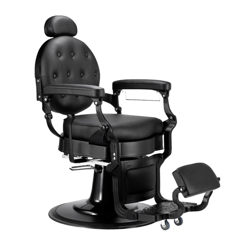 Karma Mackay Barber Chair Black Front Side View