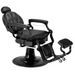 Karma Mackay Barber Chair Black Reclined Front Side View