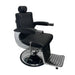 Karma Mt Isa Barber Chair Black Chrome Aerial Front Side View