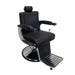Karma Mt Isa Barber Chair Black Chrome Front Side View