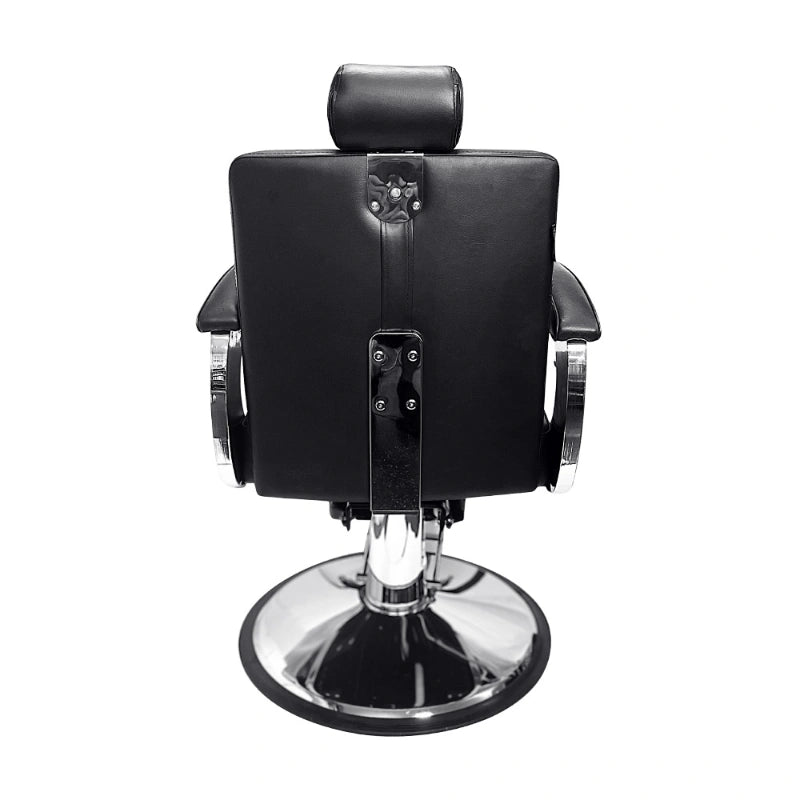 Karma Mt Isa Barber Chair Black Chrome Rear View