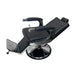 Karma Mt Isa Barber Chair Black Chrome Reclined Side View