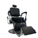Karma Noosa Barber Chair Black Chrome Headrest Front Side View