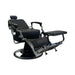 Karma Noosa Barber Chair Black Chrome Reclined Front Side View
