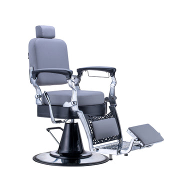 Karma Noosa Barber Chair Grey Black Front Side View