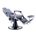 Karma Noosa Barber Chair Grey Black Reclined Front Side View
