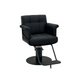 Black salon chair on a white background