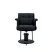 Black salon chair on a white background
