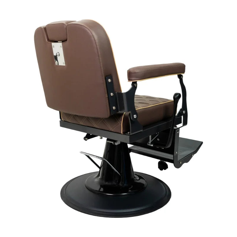 Karma Paddington Barber Chair Brown Rear Side View
