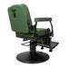 Karma Paddington Barber Chair Emerald Green Rear Side View