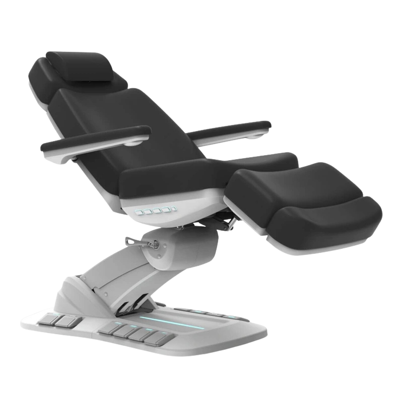 Karma Queenstown Electric Beauty Bed Black Reclined Front Side View