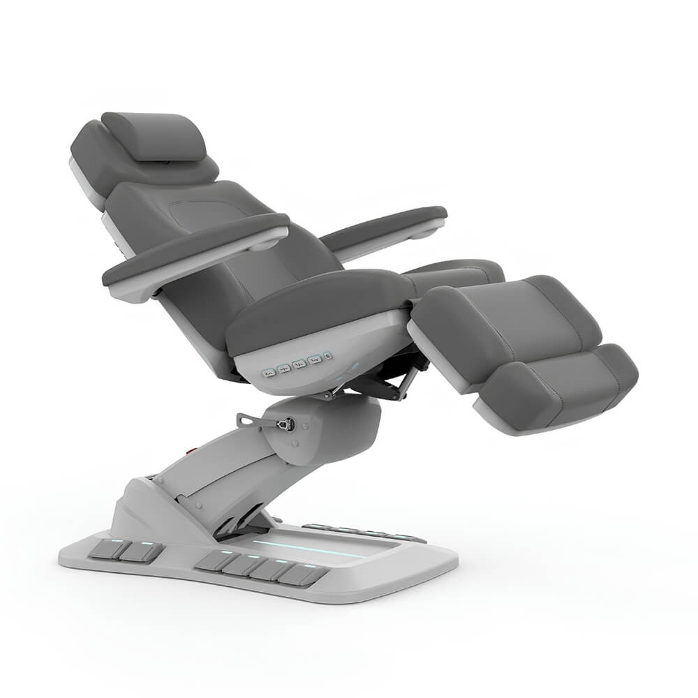 Karma Queenstown Full Electric Beauty Bed Grey Reclined Front Side View