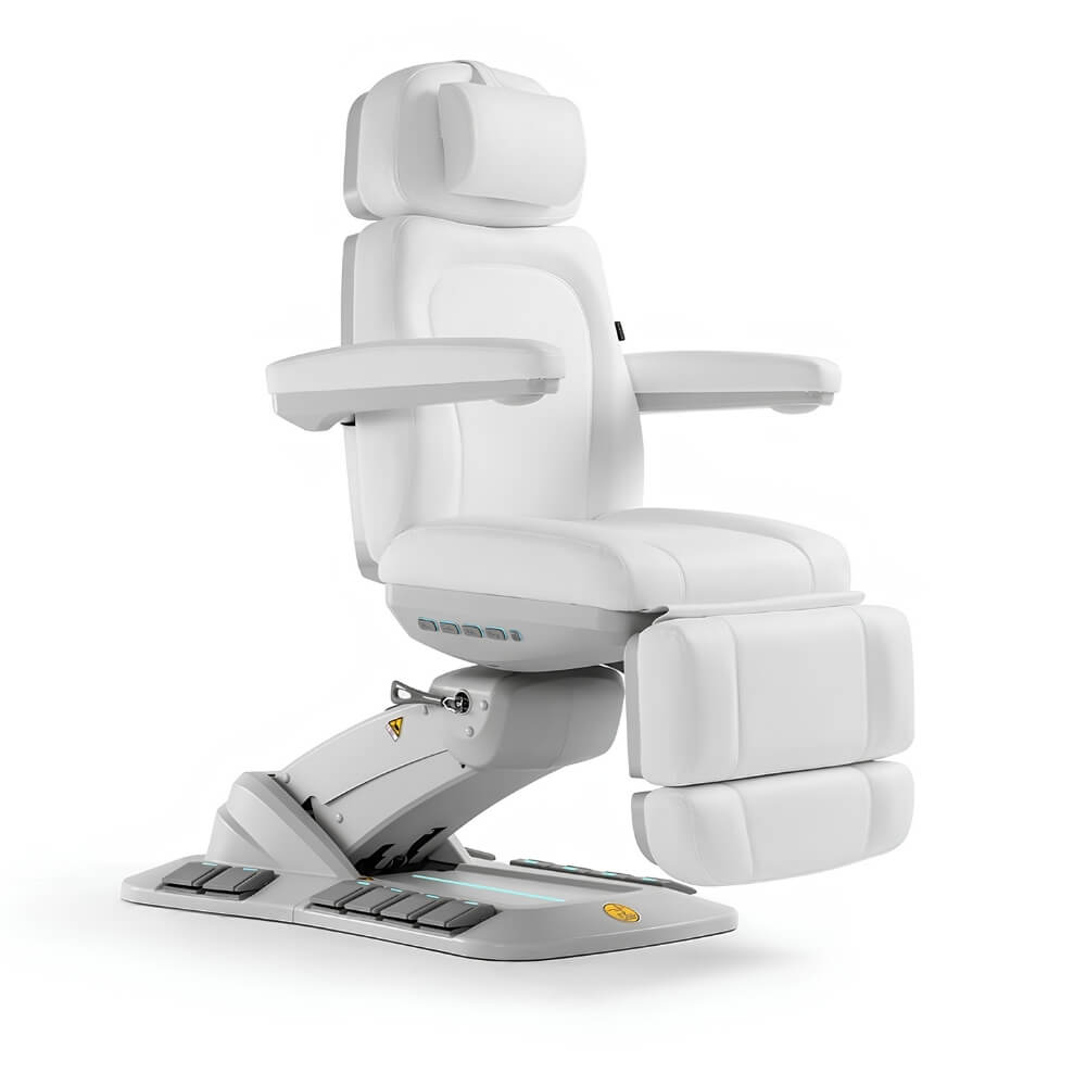 Karma Queenstown Full Electric Beauty Bed White Upright Front Side View