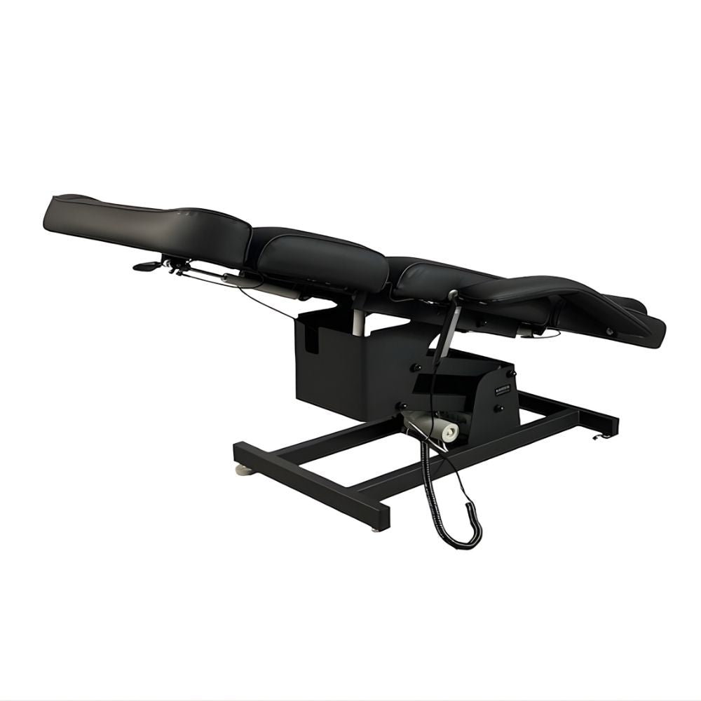 Karma Rotorua Electric Beauty Bed 3 Motor Adjustable Black Inclined Rear Side View