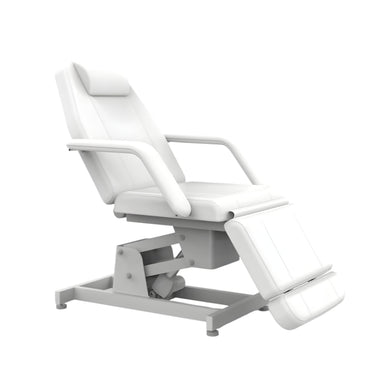 Karma Rotorua Electric Beauty Bed 3 Motor Adjustable White Reclined Front Side View