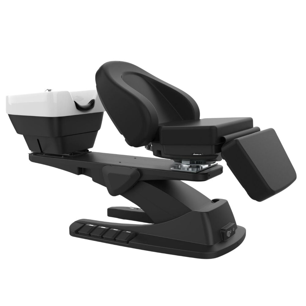 Karma Springvale Shampoo Unit Black Reclined Front Side View