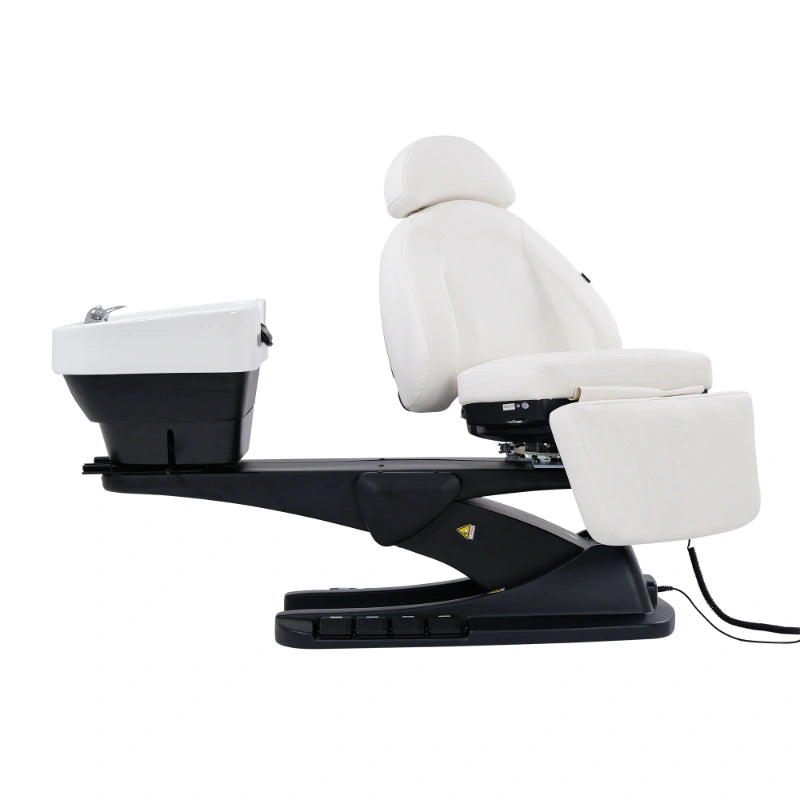 Karma Springvale Shampoo Unit White Rotated Reclined Side View