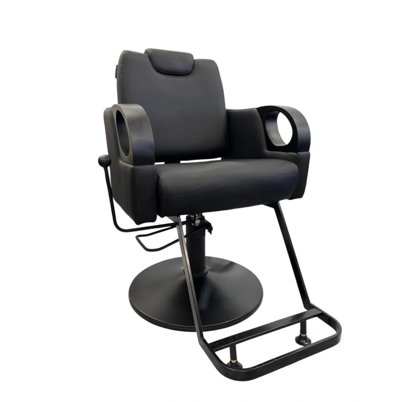 Karma Tumut Reclining Salon Chair Black Front Side View
