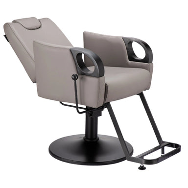 Karma Tumut Reclining Salon Chair Fawn Reclined Front Side View